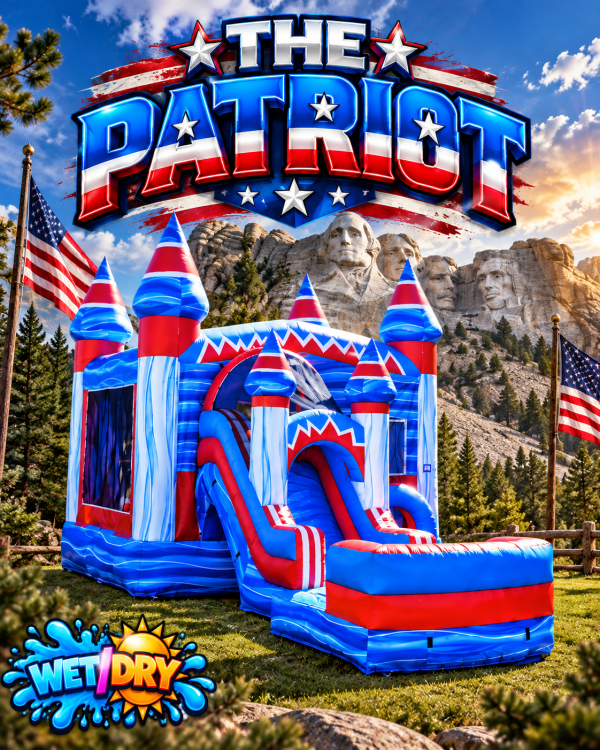 The Patriot - Single Lane Bounce House w/ Slide